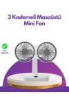 Mey İthalat® 4 Kademeli Hız Ayarlı USB Şarjlı Çift Taraflı Masaüstü Vantilatör