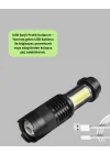 Mey İthalat® 4 Modlu USB Şarjlı LED El Feneri Kamp ve Outdoor