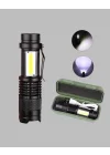 Mey İthalat® 4 Modlu USB Şarjlı LED El Feneri Kamp ve Outdoor