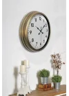 Mey İthalat® 40 cm Eskitme Metal Standart Duvar Saati