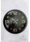 Mey İthalat® 40 cm Siyah Metal Modern Duvar Saati