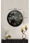 Mey İthalat® 40 cm Siyah Metal Modern Duvar Saati