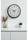 Mey İthalat® 40 cm Siyah Metal Retro Duvar Saati