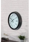 Mey İthalat® 40 cm Siyah Metal Retro Duvar Saati