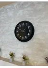 Mey İthalat® 40 cm Siyah Metal Siyah Kadran Duvar Saati