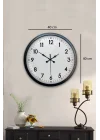 Mey İthalat® 40 cm Siyah Metal Standart Duvar Saati