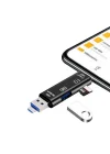 Mey İthalat®  5 In 1 Çok Fonksiyonlu USB 2.0 Micro Sd Kart Okuyucu - Usb/micro Usb/type-C Çıkışlı, Otg Çevirici