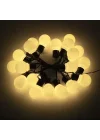 Mey İthalat® 5 Metre 28 LED Mini Top Işık Sarı Fişli Siyah Kablo