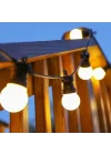 Mey İthalat® 5 Metre 28 LED Mini Top Işık Sarı Fişli Siyah Kablo