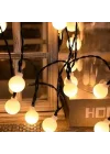 Mey İthalat® 5 Metre 28 LED Mini Top Işık Sarı Fişli Siyah Kablo