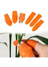 Mey İthalat®  5 Parça Pratik Parmak Koruyucu 1 Parça Baş Parmak Bıçaklı Eldiven Sebze Meyve Soyucu Kesme Ayıklayıcı Silikon Set