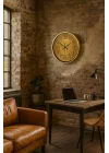 Mey İthalat® 52 cm Eskitme Metal Retro Duvar Saati