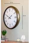 Mey İthalat® 52 cm Eskitme Metal Retro Duvar Saati