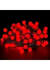 Mey İthalat® 5m 28 Led Kırmızı Işık Şeffaf Kablo Fişli Eklemeli