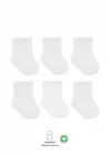 Mey İthalat® 6Lı Basic Penye Soket Çorap 10101 Beyaz