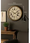 Mey İthalat® 60 Cm Eskitme Metal Eskitme Kadran Duvar Saati