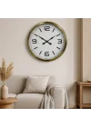 Mey İthalat® 60 cm Gold Metal Dekoratif Duvar Saati