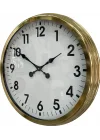Mey İthalat® 60 Cm Gold Metal Dekoratif Duvar Saati