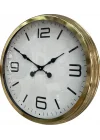 Mey İthalat® 60 cm Gold Metal Dekoratif Duvar Saati