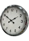 Mey İthalat® 60 cm Krom Metal Dekoratif Duvar Saati