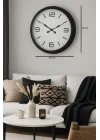 Mey İthalat® 60 cm Siyah Metal Dizayn Duvar Saati