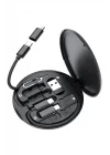 Mey İthalat®  60w Destekli Kablo Kutusu Seyahat Kablo Seti 5i 1 arada USB Type-C Şarj Kablosu Seti