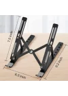 Mey İthalat® 7 Kademeli Ayarlı Katlanabilir Laptop Tablet Standı Siyah