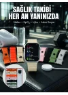 Mey İthalat® 7li Kordon Setli Akıllı Saat Bluetooth Görüşme Bildirim Destekli Çok Fonksiyonlu Smart Watch