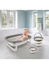 Mey İthalat® 7273 KATLANABİLİR ÜÇLÜ BEBEK BANYO SETİ STONE GRİ