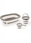 Mey İthalat® 7273 KATLANABİLİR ÜÇLÜ BEBEK BANYO SETİ STONE GRİ