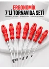 Mey İthalat® 7li Tornavida Seti Düz ve Yıldız Uçlu Çok Amaçlı Kullanım