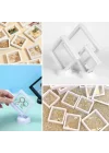Mey İthalat®  7x7 cm Standlı 3D Takı Ziynet Hatıra Koleksiyon Saklama Kutusu Şeffaf Film Çerçevesi