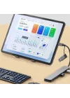 Mey İthalat®  8 in 1 Usb Çevirici Notebook Macbook Type-C Uyumlu Görüntü Aktarıcı Hub