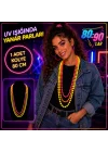 Mey İthalat® 80'ler 90'lar UV Glow Parti Kolyesi 3'lü Set