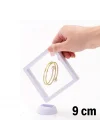 Mey İthalat®  9x9 cm Standlı 3D Takı Ziynet Hatıra Koleksiyon Saklama Kutusu Şeffaf Film Çerçevesi