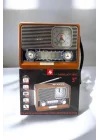 Mey İthalat® Ahşap Görünümlü Retro Bluetooth Radyo USB,AUX Ve SD Kart Girişli