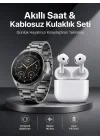 Mey İthalat® Akıllı Saat ve Kulaklık Seti Bildirim Görme Arama Cevaplama ANC Özelliği