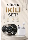 Mey İthalat® Akıllı Saat ve Kulaklık Seti Dokunmatik Ekran 5.0 Bluetooth Bağlantılı Sesli Görüşme