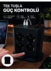Mey İthalat® Akım Korumalı 8li Dikey Priz 4 USB 2 Type-C Hızlı Şarj Destekli Çoklu Priz