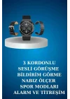 Mey İthalat® Alarm ve Titreşim Özellikli Akıllı Saat ve Mikrofonlu Kablolu Bluetooth Kulaklık 60 Saat