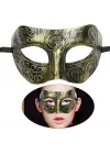 Mey İthalat® Altın Eskitme Yüz Maskesi - Antik Tarz Balo Maskesi