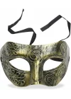 Mey İthalat® Altın Eskitme Yüz Maskesi - Antik Tarz Balo Maskesi