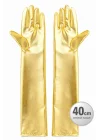 Mey İthalat® Altın Renk Dirsek Altı Lüks Saten Eldiven 40 cm