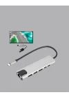 Mey İthalat® Alüminyum Gövdeli Type‑C HDMI & Ethernet Adaptör – Tak & Çalıştır