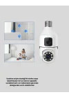 Mey İthalat® Ampul Tipi WiFi Kamera 2MP Lensli Full HD Görüntü ve Akıllı Hareket Algılama