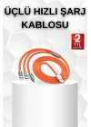 Mey İthalat® Android ve İOS Uyumlu 180 Derece Type-c Şarj Kablosu Yeni Nesil