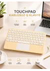Mey İthalat® Android ve İOS Uyumlu Bluetooth Klavye Touchpad Slim Kablosuz Wifi Q Klavye