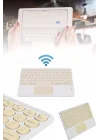 Mey İthalat® Android ve İOS Uyumlu Bluetooth Klavye Touchpad Slim Kablosuz Wifi Q Klavye