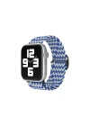 Mey İthalat®   Watch 38mm Star Kordon - Zigzag Beyaz-Mavi