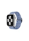 Mey İthalat®   Watch 38mm Star Kordon - Zigzag Beyaz-Mavi